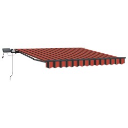 Auvent Rétractable Manuel avec LED Orange et Marron 300x250 cm 