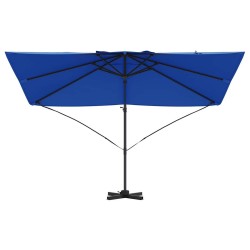 Parasol cantilever Roma bleu azur 352x251x260 cm en aluminium de 
