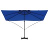 Parasol cantilever Roma bleu azur 352x251x260 cm en aluminium de 