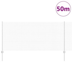 Clôture en fil soudé avec 44 poteaux en U Argent 1x50 m Acier 