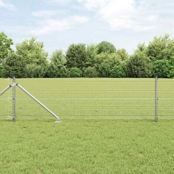 Ensemble de poteaux de clôture Set de 2 Acier galvanisé 25 x 0,5 m 