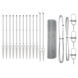 Ensemble de poteaux de clôture Set de 2 Acier galvanisé 25 x 0,5 m 