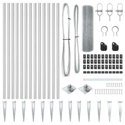Ensemble de poteaux de clôture Set de 2 Acier galvanisé 25 x 0,5 m 