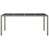 Table de jardin Gris 190x90x75 cm Verre trempé/résine tressée 
