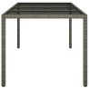 Table de jardin Gris 190x90x75 cm Verre trempé/résine tressée 