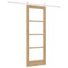 Porte coulissante avec kit de matériel 'ORKDAL'en bois massif et verre 