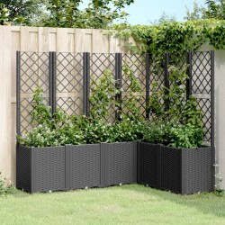 Jardinière avec treillis noir 160x120x140 cm PP 