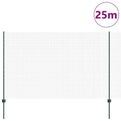 Ensemble de Clôtures de Jardin 2 Pce Vert Métal 25 x 1,5 m 