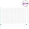 Ensemble de Clôtures de Jardin 2 Pce Vert Métal 25 x 1,5 m 