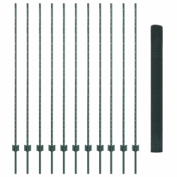 Ensemble de Clôtures de Jardin 2 Pce Vert Métal 25 x 1,5 m 