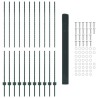 Ensemble de Clôtures de Jardin 2 Pce Vert Métal 25 x 1,5 m 