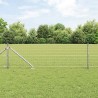 Clôture Euro avec 13 poteaux pointus, 0,8 x 25 m, en acier galvanisé 