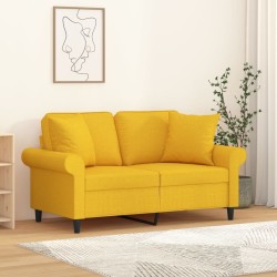 Coussins décoratifs lot de 2 Jaune clair 40x40 cm Tissu 