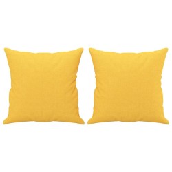 Coussins décoratifs lot de 2 Jaune clair 40x40 cm Tissu 