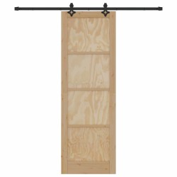 Porte Coulissante avec Set de Quincaillerie 'ORKDAL'Bois Massif en Pin 