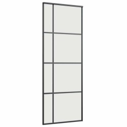 Porte coulissante kit de quincaillerie noir 76x205 cm verre ESG 