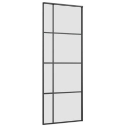 Porte coulissante kit de quincaillerie noir 76x205 cm verre ESG 