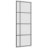 Porte coulissante kit de quincaillerie noir 76x205 cm verre ESG 