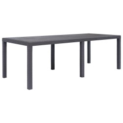Table de jardin Marron 220x90x72 cm Plastique Aspect de rotin 