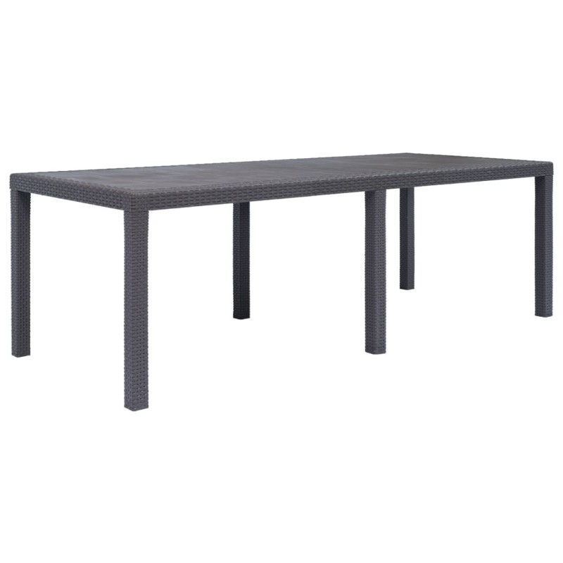 Table de jardin Marron 220x90x72 cm Plastique Aspect de rotin Table de jardin Marron 220x90x72 cm Plastique Aspect de rotin