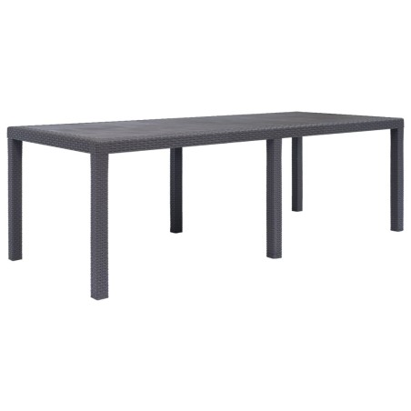 Table de jardin Marron 220x90x72 cm Plastique Aspect de rotin 