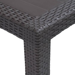 Table de jardin Marron 220x90x72 cm Plastique Aspect de rotin 