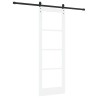 Porte coulissante avec quincaillerie 'ORKDAL'en bois blanc et verre 
