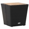 Ensemble de Bistro de Jardin 3 Pièces avec Coussins en Poly Rattan Noir 