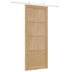 Porte coulissante avec set de quincaillerie 86x211 cm en bois massif de pin 