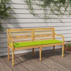 Banc Batavia avec coussin vert brillant 150 cm Bois teck massif 