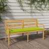 Banc Batavia avec coussin vert brillant 150 cm Bois teck massif 
