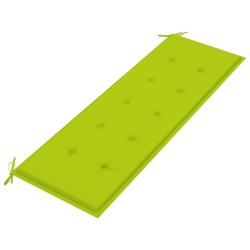 Banc Batavia avec coussin vert brillant 150 cm Bois teck massif 