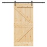 Porte coulissante et kit de quincaillerie 90x210 cm pin massif 