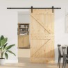 Porte coulissante et kit de quincaillerie 90x210 cm pin massif 