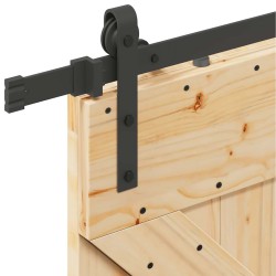 Porte coulissante et kit de quincaillerie 90x210 cm pin massif 
