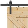 Porte coulissante et kit de quincaillerie 90x210 cm pin massif 