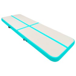 Tapis gonflable de gymnastique avec pompe 400x100x20cm PVC Vert 