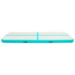 Tapis gonflable de gymnastique avec pompe 400x100x20cm PVC Vert 