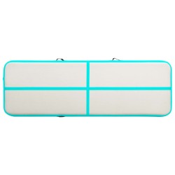 Tapis gonflable de gymnastique avec pompe 400x100x20cm PVC Vert 