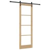 Porte Coulissante ORKDAL Ensemble de 2 Naturel et noir Bois, Métal 