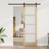 Porte Coulissante ORKDAL Ensemble de 2 Naturel et noir Bois, Métal 