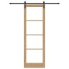 Porte Coulissante ORKDAL Ensemble de 2 Naturel et noir Bois, Métal 