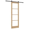 Porte Coulissante ORKDAL Ensemble de 2 Naturel et noir Bois, Métal 