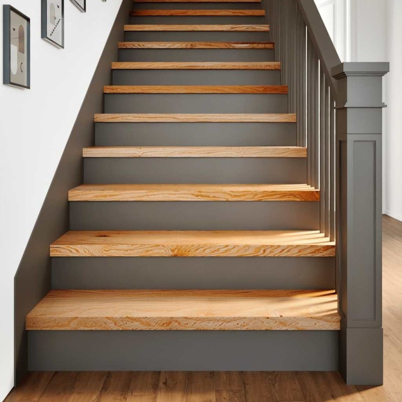 Marches d'escalier 4 pcs marron clair 90x30x2 cm chêne massif 