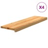 Marches d'escalier 4 pcs marron clair 90x30x2 cm chêne massif 