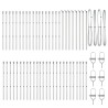 Poteaux de clôture 52 pcs Ø32 mm 100 cm en acier galvanisé 