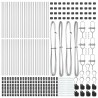 Poteaux de clôture 52 pcs Ø32 mm 100 cm en acier galvanisé 