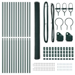 Set de Clôture Set de 2 Vert Acier, revêtement PVC 25 x 1.5 m 