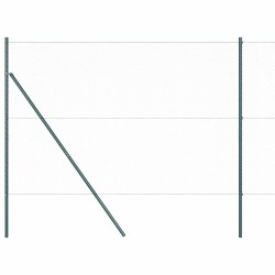 Set de Clôture Set de 2 Vert Acier, revêtement PVC 25 x 1.5 m 