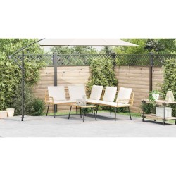 Canapé en L Naturel 231x173x78 cm en Poly Rattan 